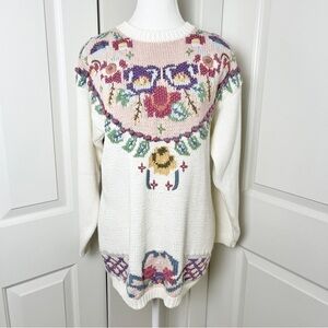 Vintage Runaway Bay Cottagecore Oversized Pastel Knit Pullover Sweater - S/M